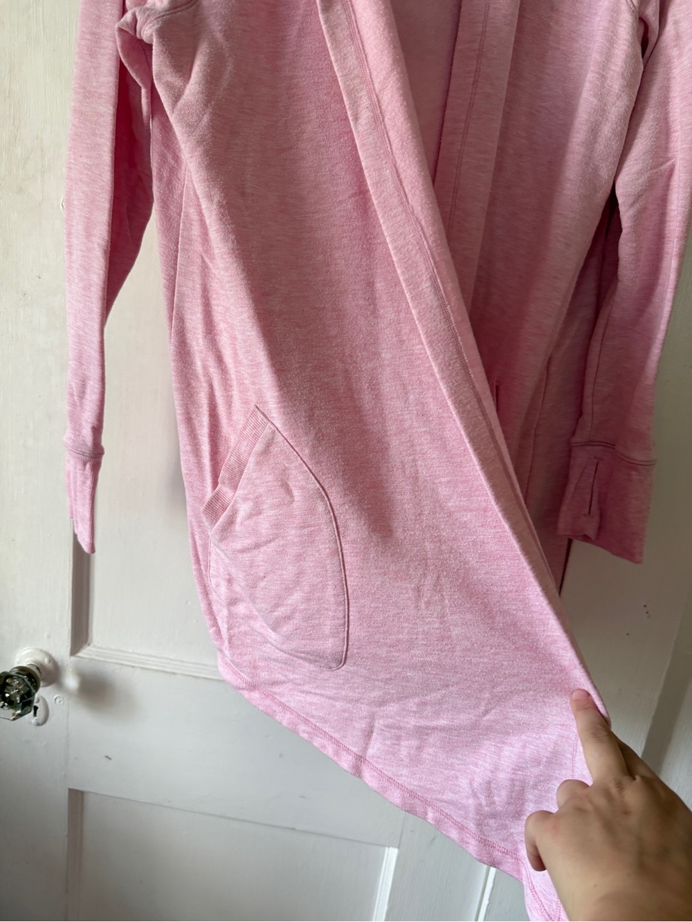 Cuddl Duds Light Pink Open-Front Hooded Cardigan - Picture 3 of 10